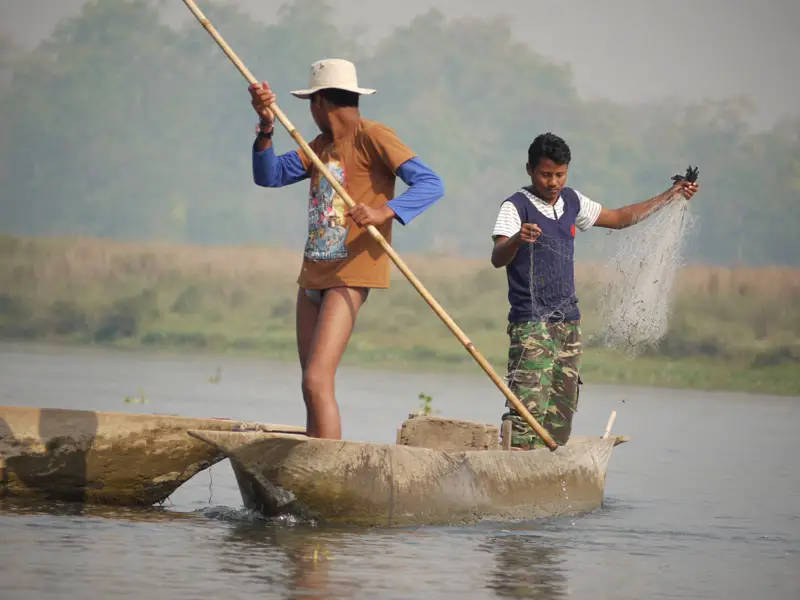 Fishermen at Chitwan National park, Nepal