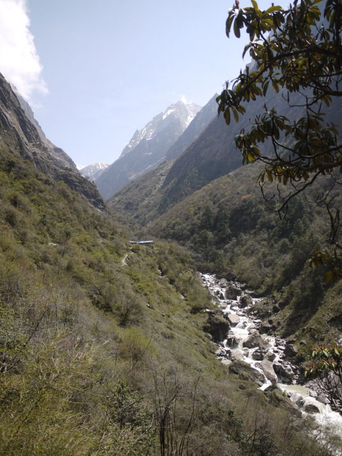 Beautiful views through the valley along the Annapurna Base Camp trail
