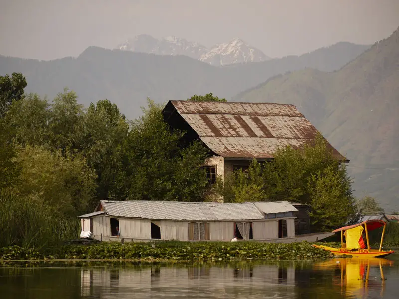 Houseboat with Himalayan background, Srinagar