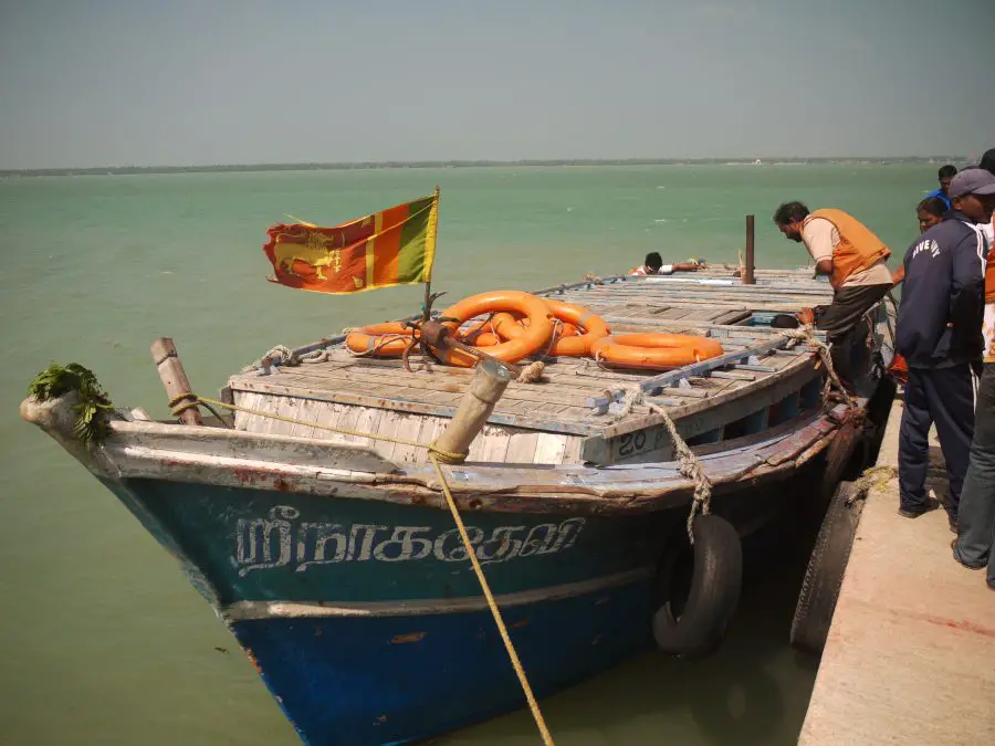This simple boat, operated by the Sri Lankan Navy is the 'ferry' to remote Nainativu Island west of Jaffna.