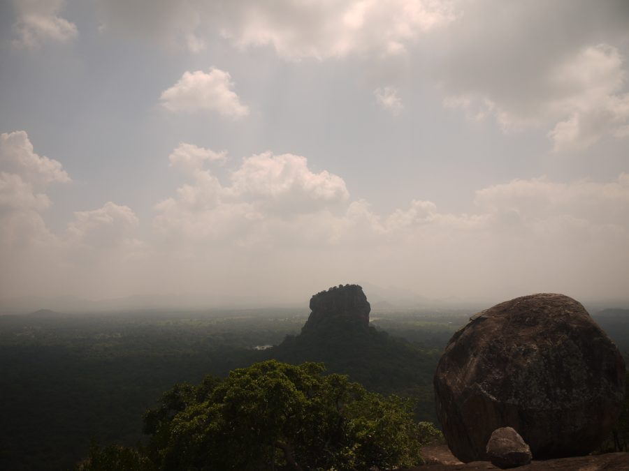 View of Sigiriya Rock from the top of Pidurangala Rock.
