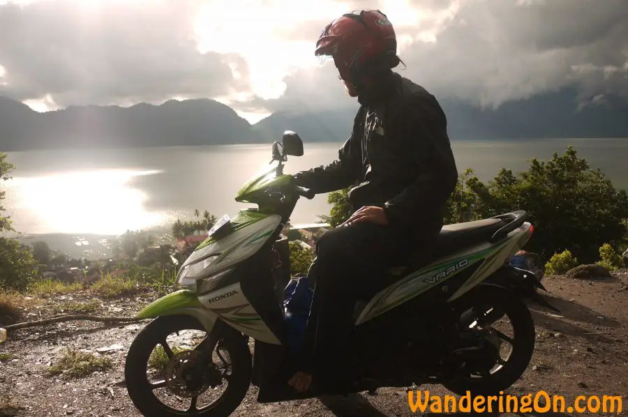 Brian admiring the view as the weather clears up in time for the drive home, West Sumatra, Indonesia