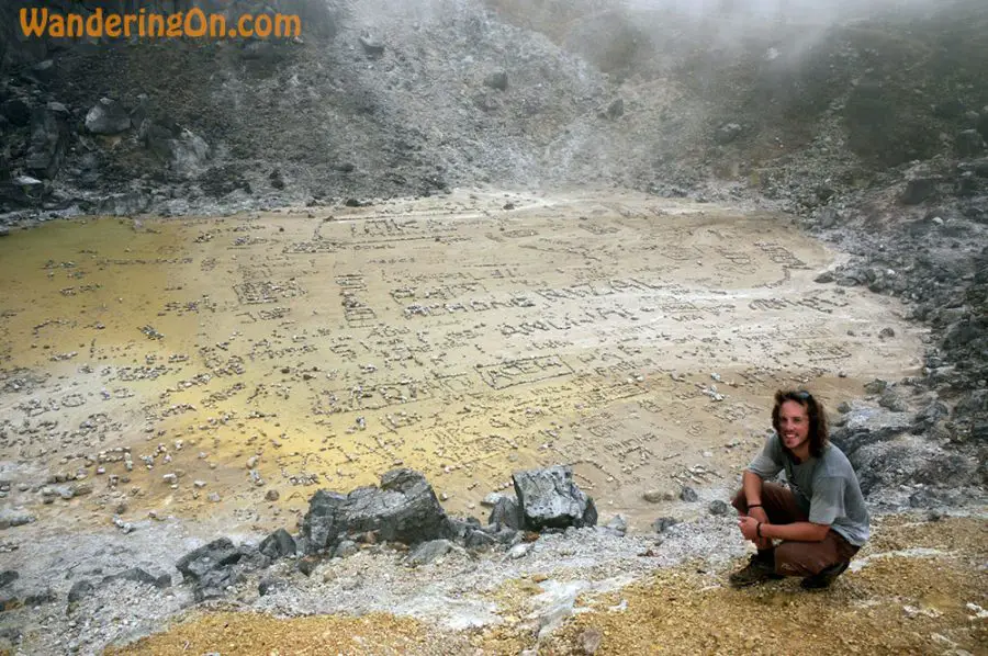 Brian at the edge of the crater of Gunung Sibayak