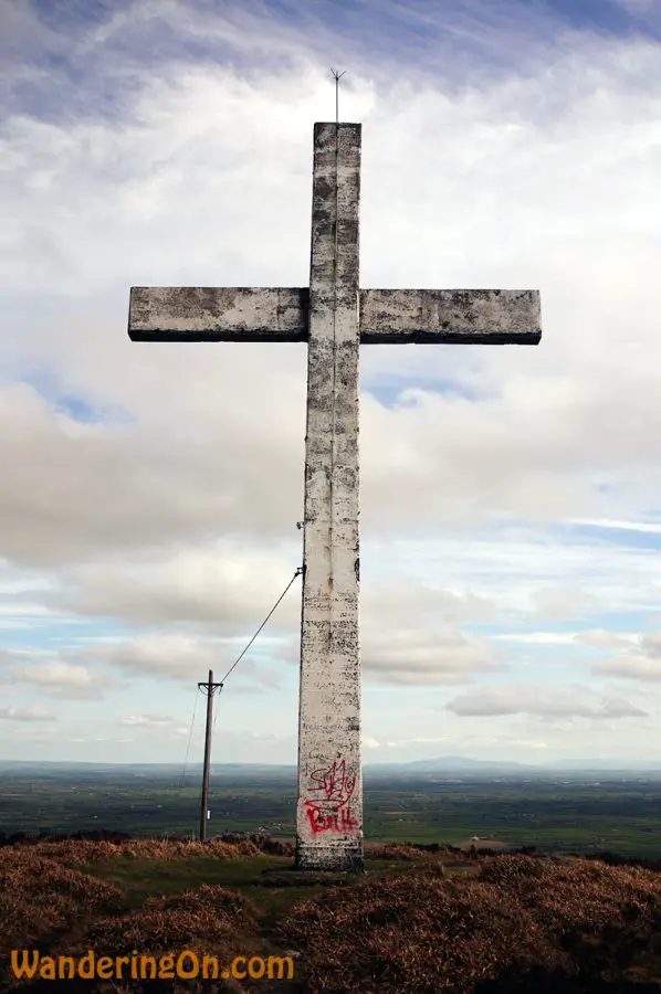 The top of the Devil's Bit, marked by this giant cross