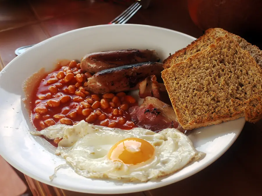 Traditional Irish Breakfast or Breakfast Roll Ingredients