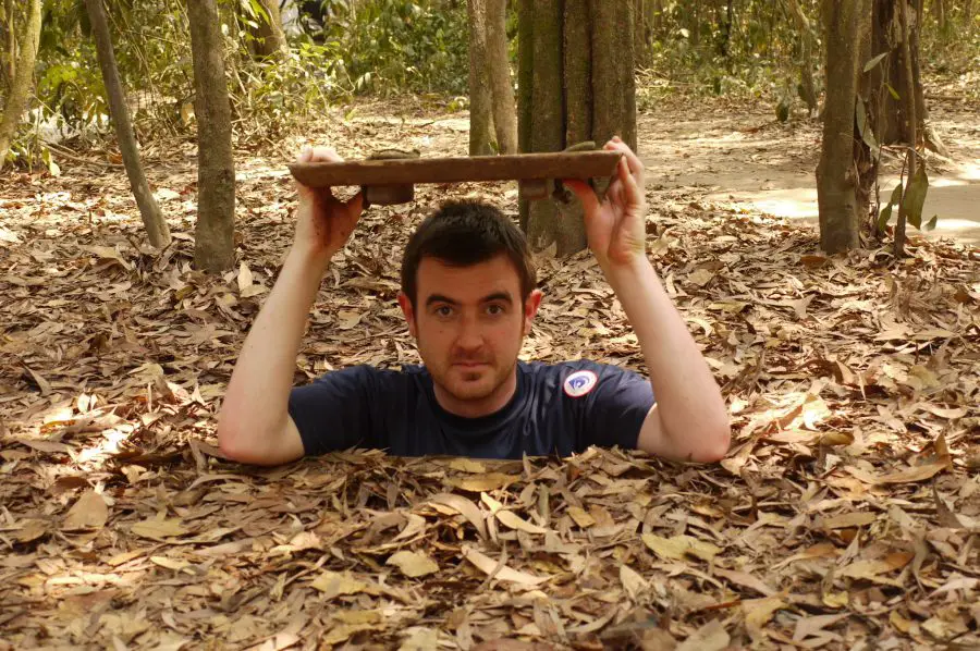 Michael popping out of one of the secret Chu Chi Tunnels