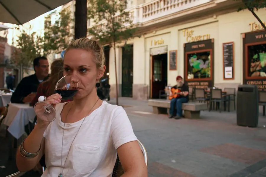Noelle Enjoying The Spanish Wine During our 5 days in Madrid