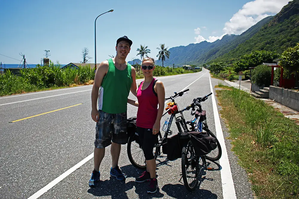 Taking a break from cycling on Taiwan's east coast