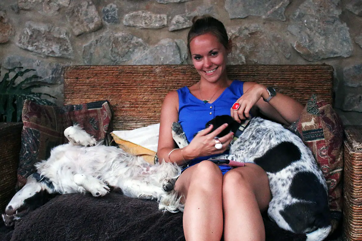 Girl with two dogs | Housesitting in Andalusia, Spain