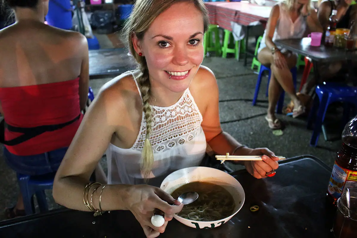How we afford to travel full-time, Eating at the Sunday Night Market in Chiang Mai, Thailand