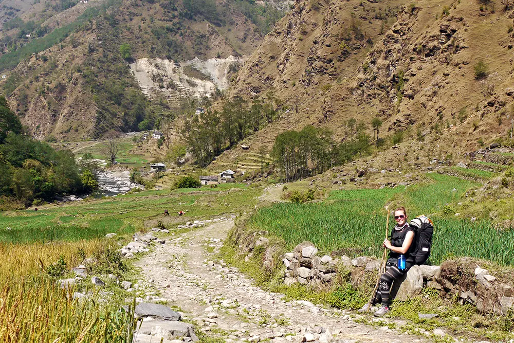 The much greener Lukla to Jiri section on the Everest Base Camp Trek without a guide 