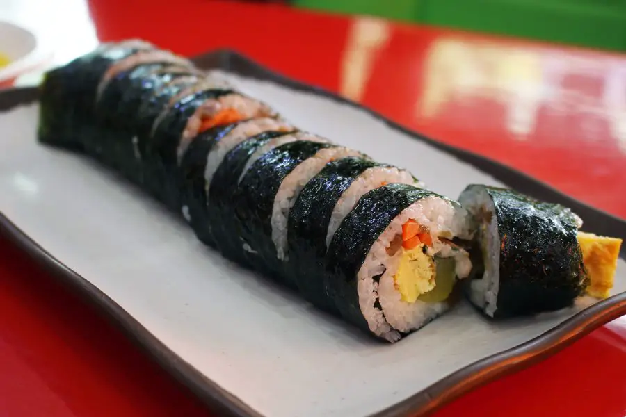 Kimbap or Gimbap Korean sushi roll | Korean dishes