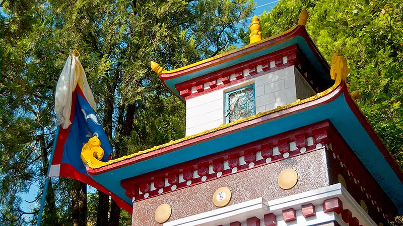 Check out the amazingly colourful Tibetan stupas and temples in Happy Valley Mussoorie India 