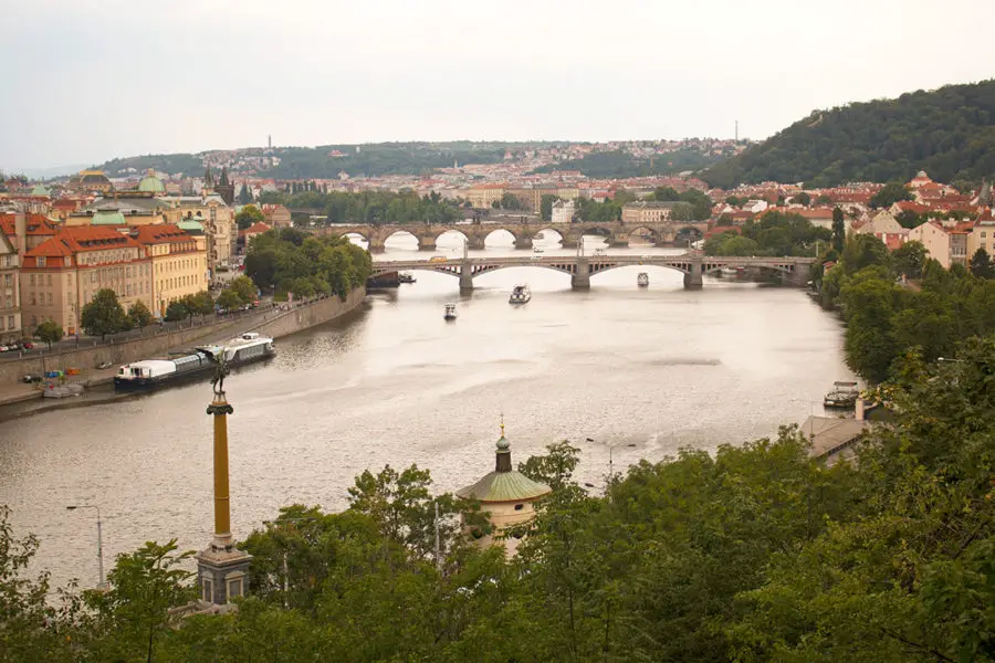 Vltava River with Shooter’s Island in the distance, Best free things to do in Prague, what to do in Prague, what to see in Prague, cheap things to do in Prague, best viewpoints in Prague, Prague on a budget