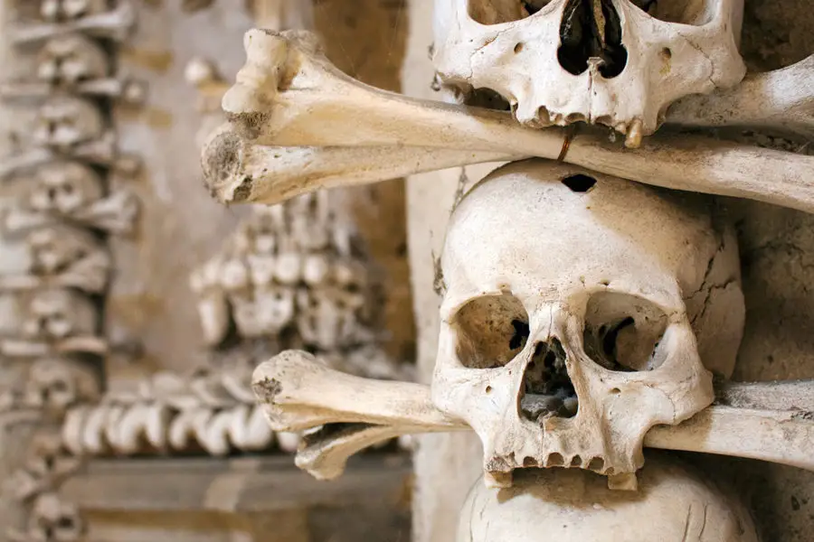 Skulls and bones are everywhere - as you'd expect in an aptly named 'Bone Church' | A day trip from Prague to Kutna Hora bone church