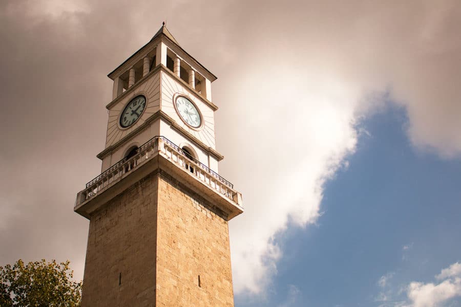 The Kulla e Sahatit Clocktower, Tirana